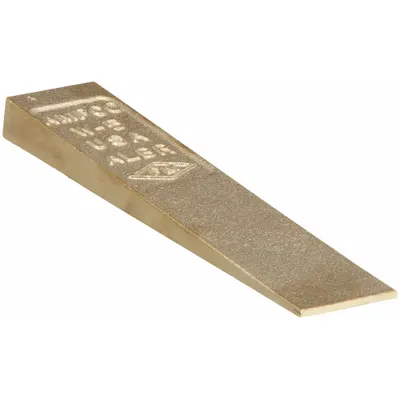 AMPCO Flange Wedge: 6 in Lg, 1 in Wd, 1/2 in Max Ht, Non-Sparking, Aluminum Bronze - Non-Sparking Set-Up Wedges