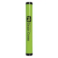 This weather-resistant storage case is made of green PVC and measures 4 inches in height and 31 inches in length. It is designed to store and protect storm drain cover seals, keeping them clean and ready for use in stormwater containment applications