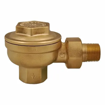 BARNES & JONES Steam Trap: Brass Body, Angle Design, 4,100 lb/hr, 1 in FNPT Inlet, No Strainer - Brass Angle Thermostatic Steam Traps