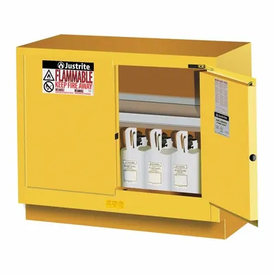 JUSTRITE Flammable Cabinet: 21 5/8 in Overall Dp, 4 ft Overall Wd, 35 3/4 in Overall Ht - Fume Hood Cabinets