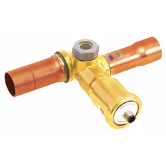 Thermostatic expansion valve for HVACR systems. Regulates refrigerant flow into the evaporator based on superheat. Used in commercial chillers, rooftop units, and refrigeration equipment.