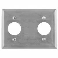 HUBBELL Wall Plate: Duplex Outlet, 3 Gang, Silver, Std Size (MPN HBL23909HG)