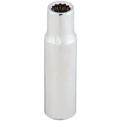 WESTWARD Socket: SAE, 1/2 in Drive Size, 1/2 in Socket Size, 12-Point, Deep, Chrome - 1/2" Drive Hand Sockets