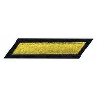 HEROS PRIDE Embroidered Patch: Hashmark, 2 in x 3/8 in, Gold/Navy, Felt/Plastic, Sew-On (MPN 5377)