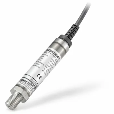 ASHCROFT Pressure Transmitter: 0 psi to 15 psi, 4 to 20mA DC, Hirschmann EN175301-803 Form A - Pressure Transmitters with Cable & Wire Leads