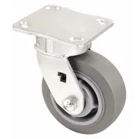 APPROVED VENDOR Plate Caster: Debris-Resistant, Swivel, Rubber, 6 in Wheel Dia, 2 in Wheel Wd (MPN P25S-PRP060R-14)