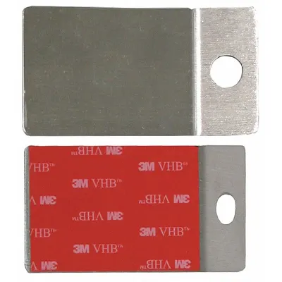 QUAKEHOLD Stabilizing Adhesive Plates: 250 lb Wt Capacity, Stainless Steel - Countertop & Desktop Equipment Straps & Brackets