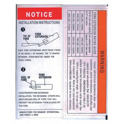 Dayton Warning Label: MH2KFG801G. Key specifications — Manufacturer Part Number: MH2KFG801G. - Warning Labels for Hoists