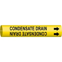 Pipe Marker: Condensate Drain, Yellow, Black, Fits 3/4 to 1 3/8 in Pipe O.D., 1 Pipe Markers (MPN 4036-A)