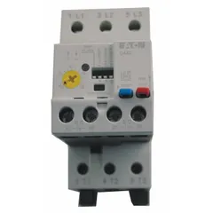 Three-pole IEC electronic overload relay for motor protection. Provides phase loss sensitivity and includes 1 normally open and 1 normally closed auxiliary contact. Frame Size C, compatible with XT Mini Contactors of same frame size. No thermal units required.