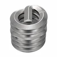Screw-locking tanged helical insert for repairing or reinforcing threads in metal substrates. #10-24 coarse thread, right-hand direction, 18-8 stainless steel with tensile strength 200,000-250,000 psi. Plain finish, 1,000 pieces per pack
