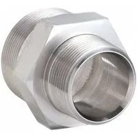 Metal Pipe Straight: Straight, 316 Stainless Steel, 1 in x 3/4 in, 5,400 psi, 2 3/32 in Lg (MPN 1 X 3/4 FF-SS)
