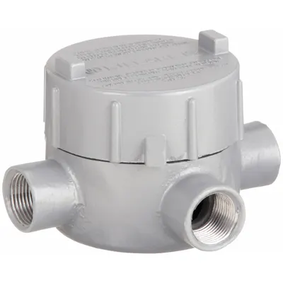 HUBBELL KILLARK Conduit Outlet Body: Aluminum, GE, 3/4 in Trade Size, X Body - X, XAT and XTF Round Body - Cross Type