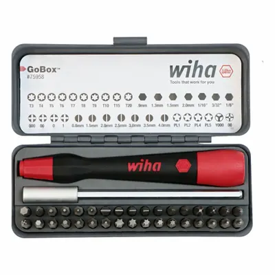 WIHA Socket Bit Sets: 26 - 50 Pieces, 4 mm Drive Size, 36 Pieces, 4 1/4 in Overall Lg - Multi-Tip Shape Bit Socket Sets