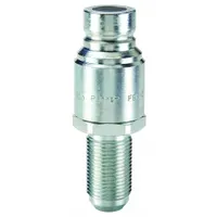 Steel-bodied hydraulic quick-connect coupling body with 7/8"-14 thread size and maximum flow rate of 45.42 lpm. Used in hydraulic systems for rapid, leak-free connection and disconnection of fluid lines in industrial and mobile equipment