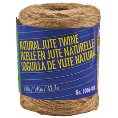 Light-Duty Jute Twine, 1/16 in Dia, 140 ft, 5 lb Working Load Limit, Spool