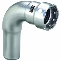 VIEGA MEGAPRESS Crimp Elbow Fitting: 1 1/2 in Pipe x 1 1/2 in Pipe Size, Press-fit x FTG, FKM (MPN 91745)