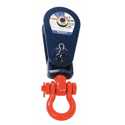 CROSBY Pulley Block: Swivel, Side Mount/Upright Mount, Lifting, 8,000 lb Working Load Limit - Shackle-Attached Snatch Blocks