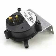 Replacement air pressure switch for HVACR systems. Monitors and regulates air pressure to control component operation such as fans or burners based on pressure changes. Used in heating, ventilation, and air conditioning equipment.