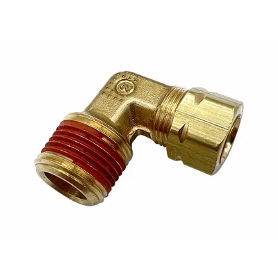 PARKER Compression Fitting Adapter: 1/2 in OD x 1/2 in Pipe Fitting Size, Compression x MNPT - Self-Aligning Brass Compression Fittings