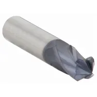 Solid carbide chamfer mill with AlTiN coating for heat and wear resistance. Features a 90° included angle, 4 flutes, 3/4" mill diameter, and 4" overall length. Used for creating 90° chamfers, bevels, deburring, countersinking, and edge preparation on ferrous materials in metalworking and machining operations