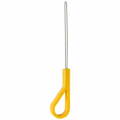 This wire loop puller features an 8-inch tool length with a 4 1/2-inch loop length and a formed hook end. The insulated construction provides electrical protection when pulling wire loops in confined spaces. Suitable for telecommunications and electrical installation tasks.