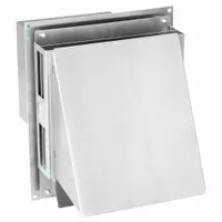 Vent Hood: Vented Rain Cap, Rectangular, 4 in Duct, 5052, Aluminum, Silver Finish, Flat, Press Fit (MPN VH1-4)
