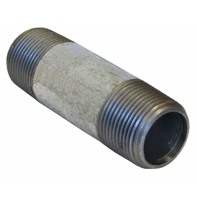 BECK Pipe Nipple: 1/2 in Nominal Pipe Size, 3 in Lg, Schedule 80, Galvanized Steel - Schedule 80 Threaded on Both Ends Pipe & Nipples