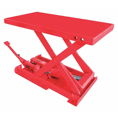 Dayton Scissor Lift Table: Manual, 550 lb Load Capacity, 28 in Max Lifting Ht - Fixed-Top Manual Lift Tables