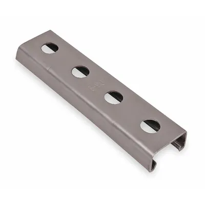 KINDORF Strut Channel - Punched Hole: 304 Stainless Steel, Polished, 14 ga Gauge - Punched Holes Strut Channels