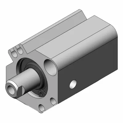 SMC Compact Cylinder: 20 mm Bore Dia, 10 mm Stroke Lg, Magnetic Piston, Through Hole Mount - Single-Acting Compact Air Cylinders