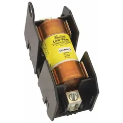 This 2-pole fuse block accepts UL Class J fuses and is rated for 600 V AC. It features box lug terminals and a non-indicating, open block design. Typical applications include industrial control panels, motor branch circuits, and power distribution systems requiring overcurrent protection.