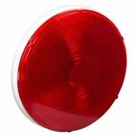 GROTE Stop/Turn/Tail Light: Incandescent, Stop Light, Red, Round, 4 5/16 in Overall Dia, Pigtail (MPN 52922)