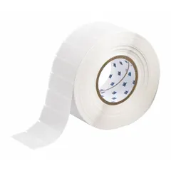 Vinyl wraparound label in white matte finish, measuring 2 5/8 x 1 inch. Designed for wire gauges from 6 AWG to 0 AWG. Compatible with i7100 printer series and requires IP-R4300 ribbon. Used for wire and cable identification in industrial electrical and panel building applications.