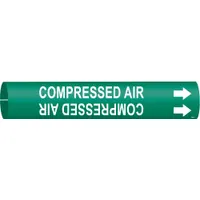 Pipe Marker: Compressed Air, Green, White, Fits 2 1/2 to 3 7/8 in Pipe O.D., 1 Pipe Markers (MPN 4033-C)