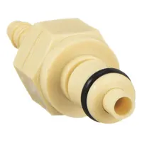 Quick Connection Coupling: Straight, 1/8 in Pipe Size, Barbed x Barbed, Polypropylene, Almond (MPN PMCD220212)