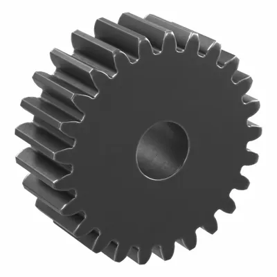 KHK GEARS Hubless Spur Gear: Module m 1.5, 25 Teeth, 10 mm Bore Dia, Black Oxide Coated Carbon Steel - Hubless Metric Spur Gears