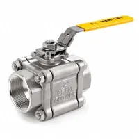 HAM-LET Manual Two-Way Ball Valve: 1/2 in, Stainless Steel, Straight, FNPT x FNPT, Three-Piece (MPN H-510-SS-N-1/2)