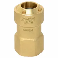 PARKER Push-Fit Adapter Fitting: 1/4 in OD Size, Push-to-Connect x UNF, Brass, Adapter (MPN PZKP-F4-HNBR 1/4" SAE)