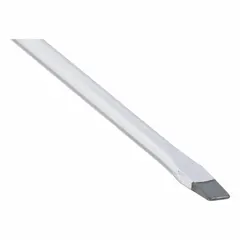 This slotted screwdriver features a 1/8 in tip size and a standard-length steel shaft with a 6 3/4 in overall length. The cushion-grip handle provides comfort during turning of slotted screws in assembly, maintenance, and repair tasks.