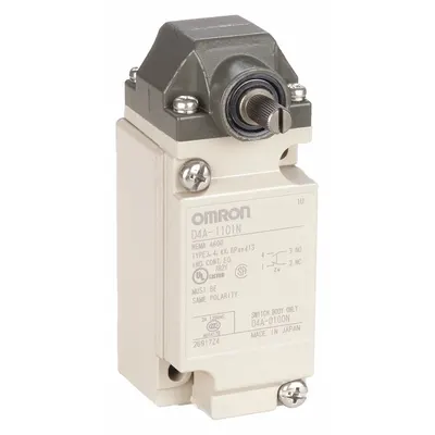 OMRON Plug-In Limit Switch: Roller Arm Plunger, Metallic, Momentary, Plug-In - Rotary-Motion Limit Switches without Levers