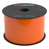 LabelTac Pro Model High Temp Supply: 3 in x 100 ft, Vinyl, Orange (Gloss), Indoor/Outdoor (MPN LT306HT)