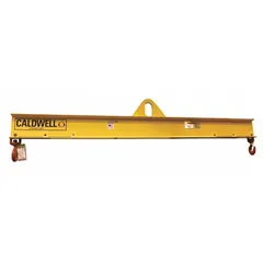This adjustable steel lifting beam from CALDWELL has a 48-inch overall length and a 1,000 lb working load limit. It is used with overhead cranes or hoists to distribute loads evenly across multiple lift points, helping to prevent damage to unbalanced or fragile loads in material handling operations.