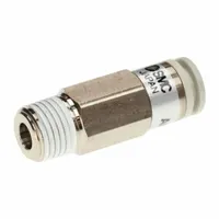 SMC Pneumatic Check Valve: Male Connector, NBR, Aluminum Alloy (Valve)/PBT (Body)/Spacer (Brass) (MPN AKH08B-02S)