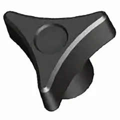 This 3-arm knob features a threaded hole for manual clamping, positioning, and adjustment on machinery and fixtures. Constructed from steel with a zinc finish and black coating, it has a 32 mm diameter and M8 thread. Suitable for industrial equipment, jigs, and workholding applications.