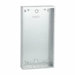 Steel NEMA 1 enclosure for Square D NQ Series panelboards, surface-mounted for indoor use. Accommodates 42 spaces and supports up to 225 A. Compatible with single-phase interior 4HGX5 and three-phase interior 4HGZ2. Width 20 in, length 38 in.