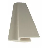 PVC wall panel trim for joint applications. Silver Gray color, 0.025 in thick, 8 ft overall length and panel size. Used to finish and protect expansion joints in wall panel systems, providing a clean transition while accommodating movement
