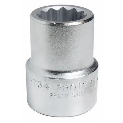 PROTO Socket: SAE, 1 in Drive Size, 2 7/16 in Socket Size, 12-Point, Std, Satin - 1" Drive Hand Sockets