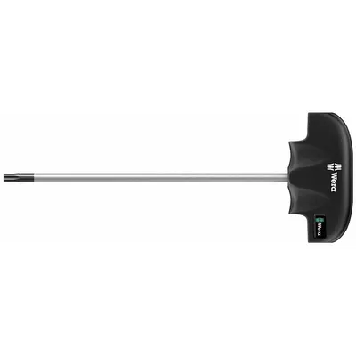 WERA Torx Key: 2 Tips, Torx, Std End, T20 Tip Size, Short, Alloy Steel, Chrome - T-Shaped Torx & Torx Plus Keys