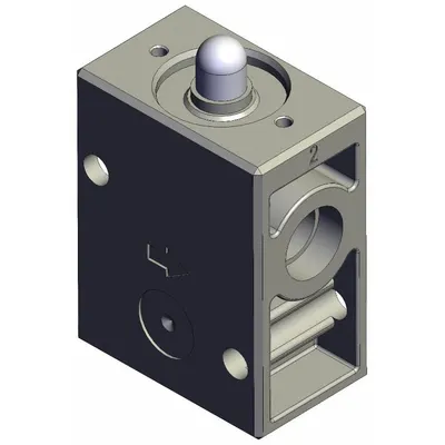 SMC Shuttle Valve: VM200 Series, Basic Plunger Actuator, 2 Ports, 1/4 in - VM Series Manual Air Control Valves